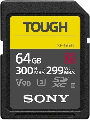 Sony SF-G64T 64GB SDXC UHS-II V90 U3 300MB/s Read TOUGH Card Japan New - Image 1 of 4