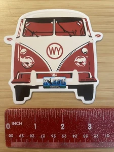 WY Wyoming Jackson Hole VW Bus OG Vintage Surfing STICKER - Picture 1 of 5