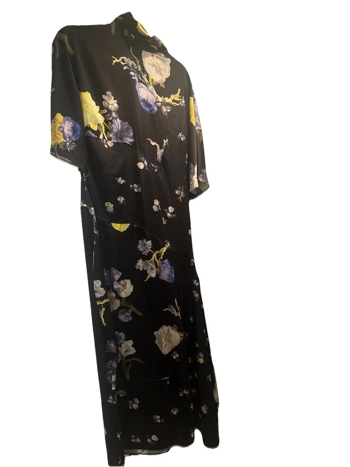 Acne Studios Gray and Black Dragon Print Midi Dress Women Sz 36  Asian Floral Pr - Image 1 of 4