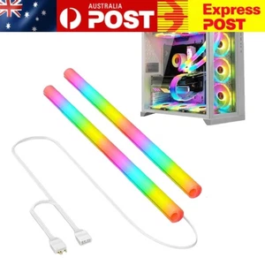 AU* 2PCS Water Cooled Tube Aura Sync Luminous Sleeve 5V 3Pin ARGB PC Case Decora - Zdjęcie 1 z 15