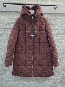 New Andres Marc Islee Quilted Full Zip Coat Mauve Size Medium - Picture 1 of 11