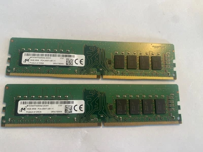 2x16GB 32GB PC Ram DDR 4 DDR4 non ECC Micron MTA16ATF2G64AZ-2G3H1 PC4-2400T - Bild 1 von 2