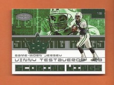 2001 HOT PROSPECTS SCORING KINGS VINNY TESTAVERDE GAME-USED JERSEY #45 JETS