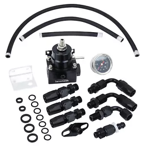 Universal Adjustable Fuel Pressure Regulator Oil Gauge 100PSI AN6 Fitting Kit - Picture 1 of 6