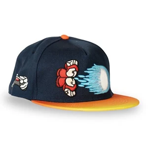 Street Fighter Hadoken Snapback Hat Blue Orange Ryu Fireball Gamer Cap - Picture 1 of 8