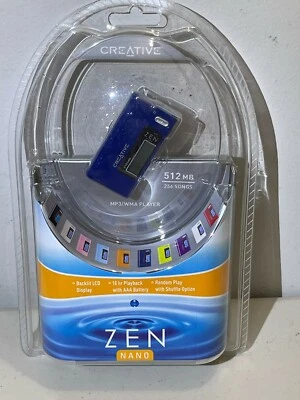 Creative ZEN Nano+ Plus FM Radio Voice Recorder 512 MB MP3 WMA Audio Player Blue - Image 1 of 4