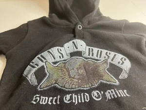 Guns N Roses Sweet Child O Mine Baby Hoodie Black - Size 0-3M New W Tags - Picture 1 of 7