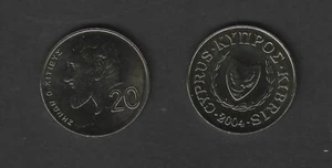 MONEDA CHIPRE 20 CENTAVOS 2004 PERFECTAS MONEDAS SIN CIRCULAR - Imagen 1 de 1
