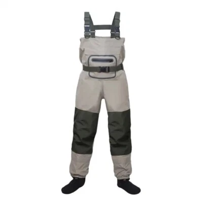 Fly Fishing Waterproof Breathable Stockingfoot Chest Fishing Hunting Waders, LG - Image 1 of 4