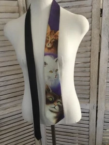 Herren Krawatte Katzen Rassekatzen von LARRY german artist 100% polyester - Bild 1 von 12