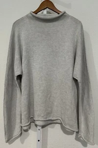Maglione Frank & Eileen Monterey cotone grigio melange taglia L $398 NUOVO - Foto 1 di 12