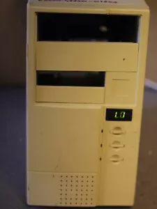 AT PC Computer CASE Tower beige 90s MHz Lo/Hi LCD w. PSU flat button working - Picture 1 of 10