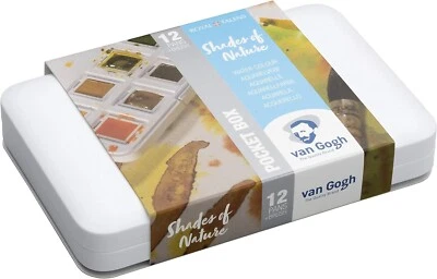 ROYAL TALENS Van Gogh Shades of Nature Water Colour Set, 12 Pans ~ New ~ *FREE SHIPPING*