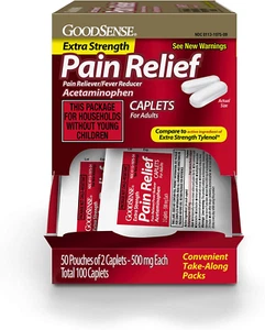 Extra Strength Acetaminophen Caplets 500 Mg, Pain Reliever and Fever Reducer, Ea - Picture 1 of 12