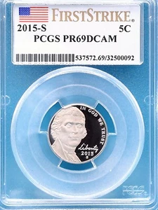2015-S Jefferson Nickel 5c PCGS PR 69 DCAM FIRST STRIKE - Picture 1 of 4