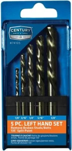 Century Drill & Tool 74105 Cobalt Left Hand Drill Bit, 5 Piece Set - Picture 1 of 2