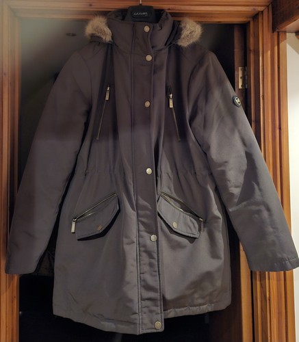 PARKA INVERNALE MICHAEL KORS VERDE KAKI PELLICCIA SINTETICA CON CAPPUCCIO TAGLIA L