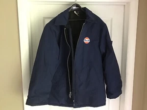 GULF OIL Gas Station Company EMPLOYEE WINTER COAT W/ PATCH MEDIUM Free Ship - Picture 1 of 11