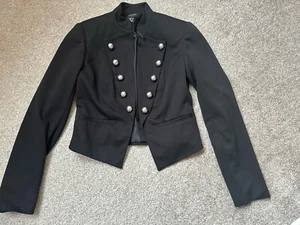 Primark Black Military-style Blazer Jacket Size 6 - Picture 1 of 1