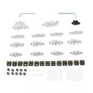 Fairing Bolt Kit Bodywork Screws Fit Kawasaki Ninja ZX6R ZX-7R ZX9R ZX14 Silver - Picture 1 of 3