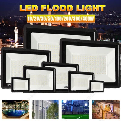 LED Fluter 10W 20W 30W 50W 100W 200W 300W 400W Außen Strahler Scheinwerfer IP66 - Bild 1 von 4