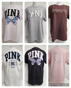Victoria's Secret Pink Campus Cotton Short Sleeve Tee Pick your color & size - Picture 1 of 16