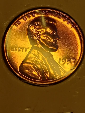 1957 Lincoln Wheat Penny Proof 1c Cent No Mint Mark L on Rim PR  Error-? Fire!💥 Cover