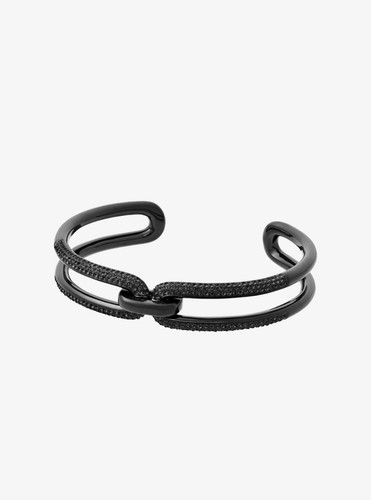Bracciale nuovo con scatola Michael Kors MKJ6948001 maglia catena tono nero $125 3018