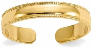 14K Yellow Gold Milgrain Adjustable Toe Ring - Picture 1 of 7