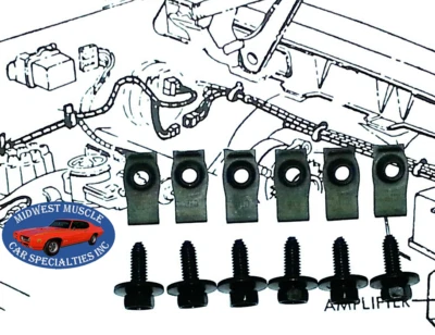 65 66 67 68 69 70 71 Camaro Chevelle Chevy II Nova guardabarros rueda pozo herrajes FE Foto 1 de 4