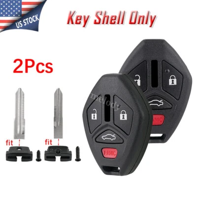 2X For Mitsubishi Lancer Outlander Galant Car Key Fob Case Shell 2008 2009 2010 - Image 1 of 4