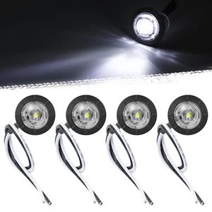 3/4 Zoll Rund Mini LED Begrenzungsleuchte Positionsleuchte 12V Anhänger LKW Weiß - Zdjęcie 1 z 12