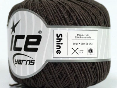 Mink Shine - Ice 49065 - Skinny Fine Dark Brown Ribbon Yarn 50 gr 103yd Soft! - Image 1 of 3