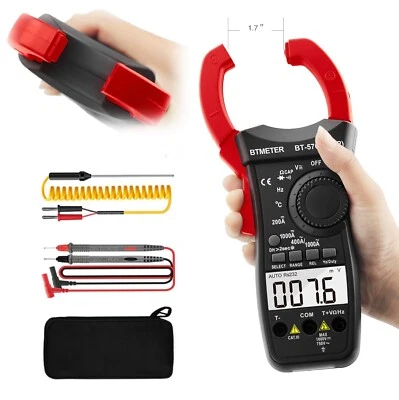 Digital Zangenmultimeter Einschaltstrom AC/DC Stromzange Volt Amp Ohm Temp 6000C - Bild 1 von 4