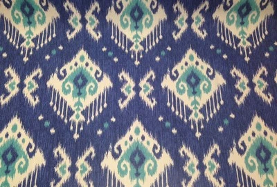 MAGNOLIA HOME DAKOTA OCEAN BLUE IKAT TOSCANA FURNITURE FABRIC BY THE YARD 54"W - Image 1 of 4