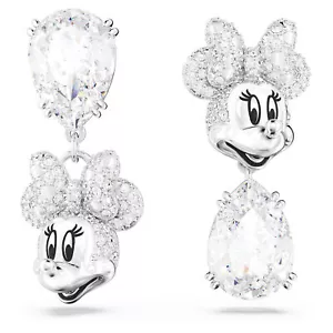 Swarovski Disney Minnie Mouse Drop Earrings, White, Rhodium -5668779 - Picture 1 of 7
