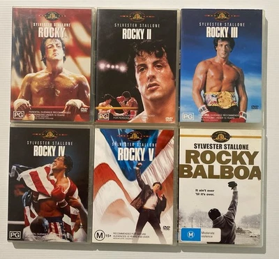 Rocky 1-5 + Rocky Balboa DVD Bundle Lot Region 4 PAL Sylvester Stallone - image 1 of 4