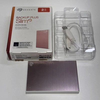 Seagate Backup Plus Slim 2TB Portable USB 3.0 HDD Rose Gold STHN2000405 Tested - Image 1 of 4