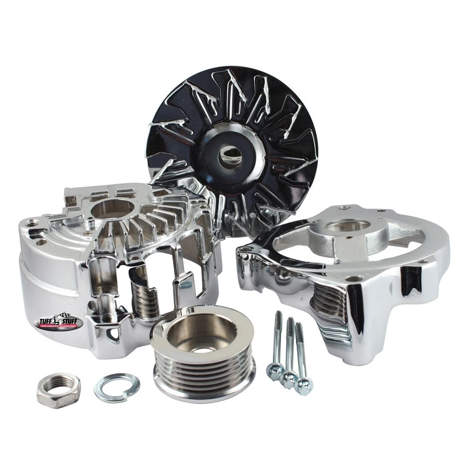 Tuff Stuff Alternator Case Kit 7500G; Chrome Aluminum for Chevy CS130 - Image 1 of 1