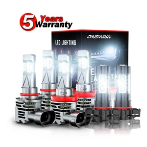 For Jeep Grand Cherokee 2011 2012 2013 LED Headlight High/Low + Fog Lights Bulbs - Bild 1 von 24