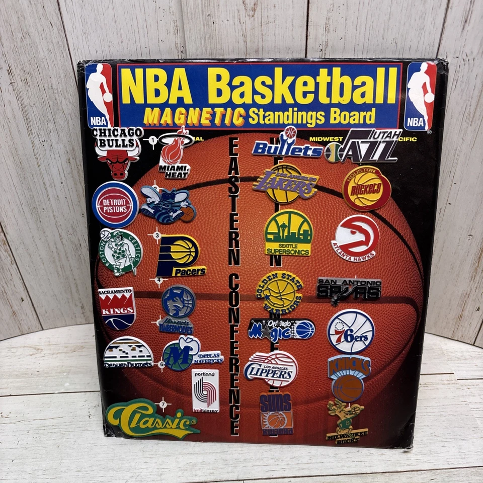 RARE Vintage 1988-91 NBA Basketball Magnetic Team Standing Board 25 Team Magnets - Image 1 of 4