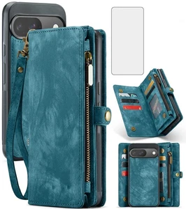 Custodia Telefono per Google Pixel 9/9 Pro 5G Cerniera Portafoglio Cover Staccabile con Te... - Foto 1 di 7