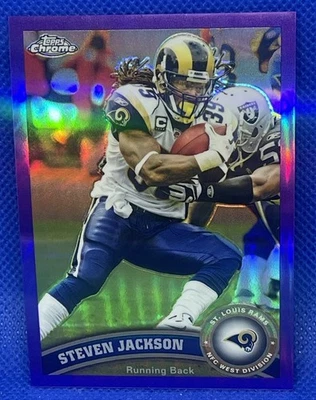 2011 Topps Chrome Steven Jackson SP Purple Refractor ##442/499 RAMS - Image 1 of 2