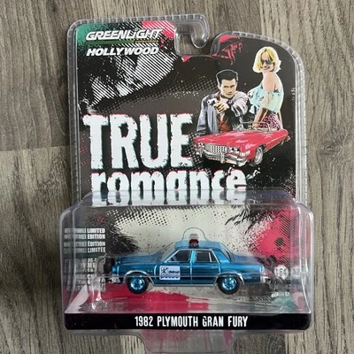 Greenlight Hollywood True Romance "1982 Plymouth Gran Fury" Blue Chrome Chase - Image 1 of 4