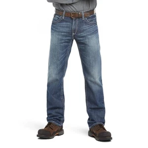 ARIAT WORK Men's Flame Resistant FR M4 Relaxed Ridgeline Boot Cut Jean Glacier - Picture 1 of 6