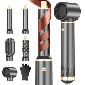5 in 1 Haartrocknerbürste Heißluft Lockenbürste Negativ Ionen Luftstyler - Bild 1 von 8