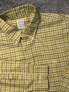 Brooks Brothers Supima Cotton Hemd Bügelfrei Kariert Herren XL Button Down Logo - Bild 1 von 3