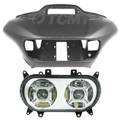 Carenados exteriores interiores mate y faros LED aptos para Harley Road Glide FLTR 15-Up Foto 1 de 4
