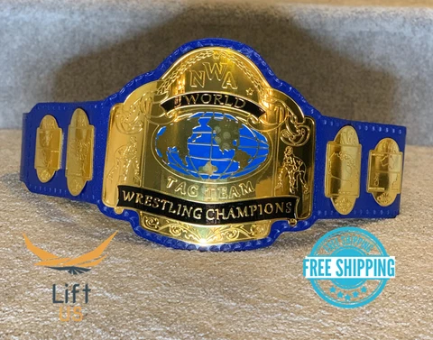 NWA Tag Team Heavyweight Wrestling Championship Replica Tittle Belt 2MM Brass Cover