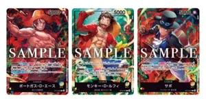 One Piece Card Game Promo Card 7-eleven Ace Sabo Luffy 711 Japanese New Original - Picture 1 of 2